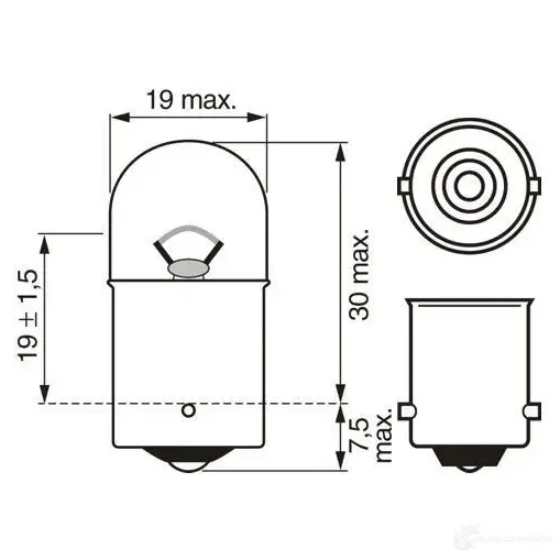 Лампа R10W LONGLIFE DAYTIME 10 Вт 12 В BOSCH 350036 12V 10W R10W LONGLIFE DAYTIME 1987301059 16e изображение 6