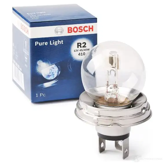 Лампа R2 45/40 Вт 12 В BOSCH 1987302023 R2 (P45t) 350134 12V 45/40W R2 PURE LIGHT изображение 0