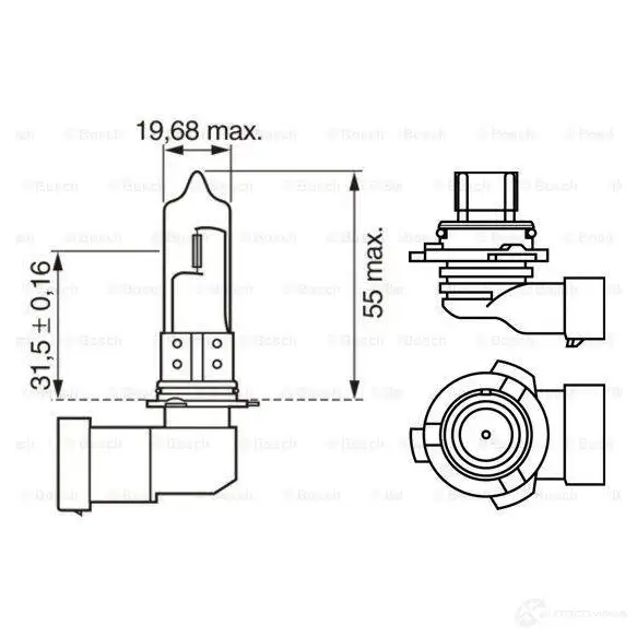 Лампа галогеновая HB4 XENON BLUE 51 Вт 12 В BOSCH HB4 (P22d) 12V 51W HB4 XENON BLUE 1987302155 350229 - Изображение 1