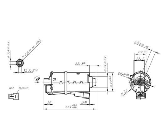 Сервопривод печки Bosch 1423135683 N2UCL0 0 130 002 562 G3 ZBZ изображение 1