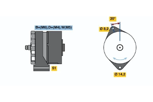 Генератор Bosch VIEP9 N1 (-) 28V 10/55A 5998846 0 120 469 798