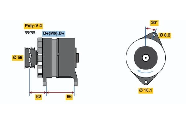 Генератор Bosch 6012564 TC8SR K1 (R) 14V 23/55A 0 120 489 259