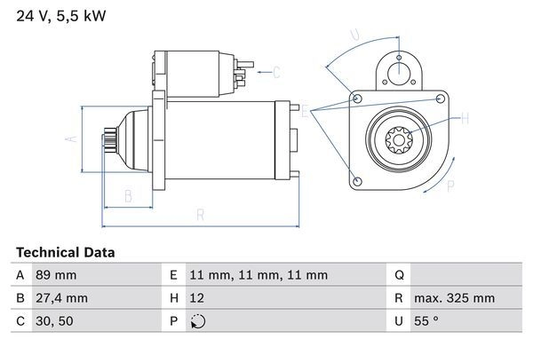 Стартер Bosch 246 6 XG24IAB 331837 0 986 024 660 изображение 0