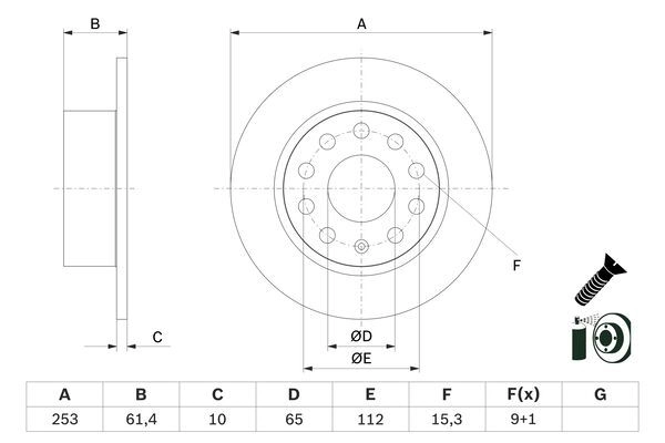 Тормозной диск BOSCH 04YB N 1440044644 0 986 479 E00 изображение 0