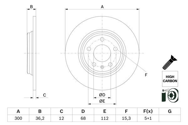 Тормозной диск BOSCH AD JMA 1440044647 0 986 479 E33 изображение 0