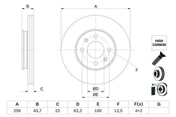 Тормозной диск BOSCH Z NY4AE0 0 986 479 F29 1440044661