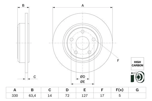 Тормозной диск BOSCH 0 986 479 F89 1440044667 DC7S A изображение 0