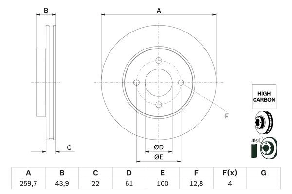 Тормозной диск BOSCH 1440044694 8Z 57U 0 986 479 G95