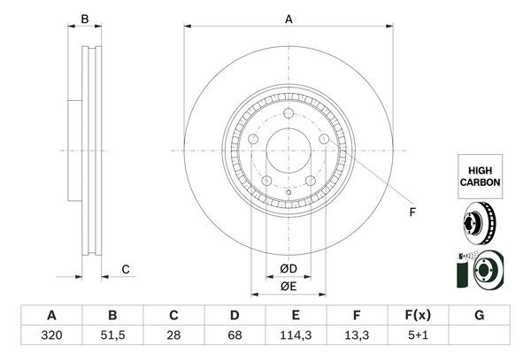 Тормозной диск BOSCH 0 986 479 H02 1440044699 ZNP S6