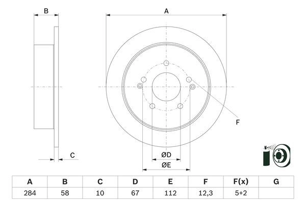 Тормозной диск BOSCH 0 986 479 H16 1440044710 F3 GO3 изображение 0