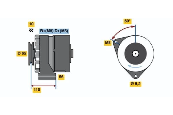 Генератор Bosch 0 120 489 363 6012632 5MLGO K1 (R) 14V 23/55A изображение 0