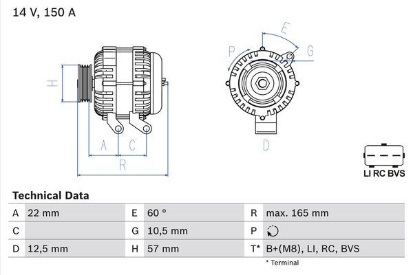 Генератор Bosch BQ0CNK 8 240 333430 0 986 082 400 - Изображение 1