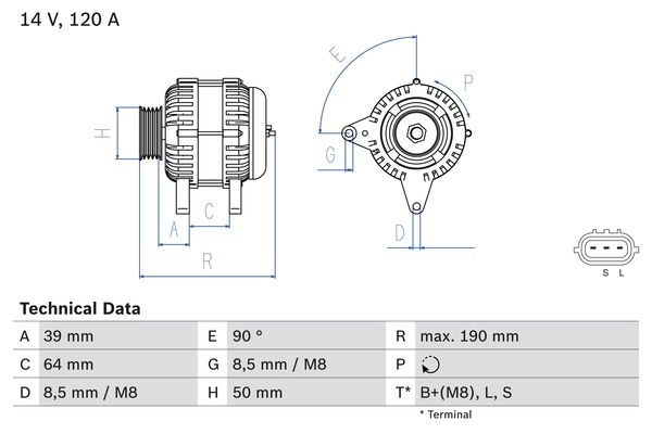 Генератор Bosch 333434 0 986 082 440 8 244 GC8MG1 - Изображение 1