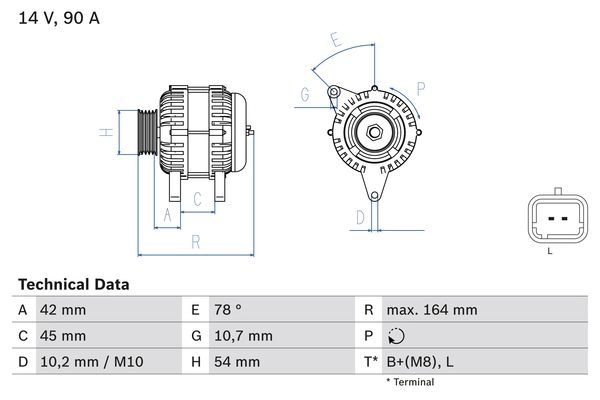 Генератор Bosch NX3V0 333458 82 81 0 986 082 810 изображение 0