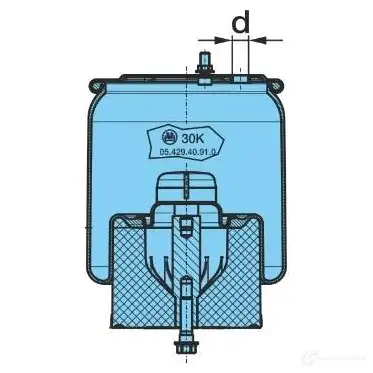 Пневмобаллон BPW LT8F X43 1424181485 0542943860 - Изображение 1