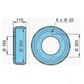 Тормозной барабан BPW 0310514260 1438360026 6A08 E