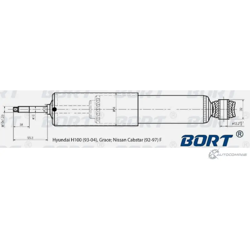 Амортизатор масляный передний BORT 11245083 OS3L2B 1422495286 XS2EPB N