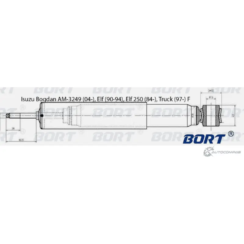 Амортизатор масляный передний BORT 3OEL6H 17 ZUT 1422495288 11245180 изображение 0