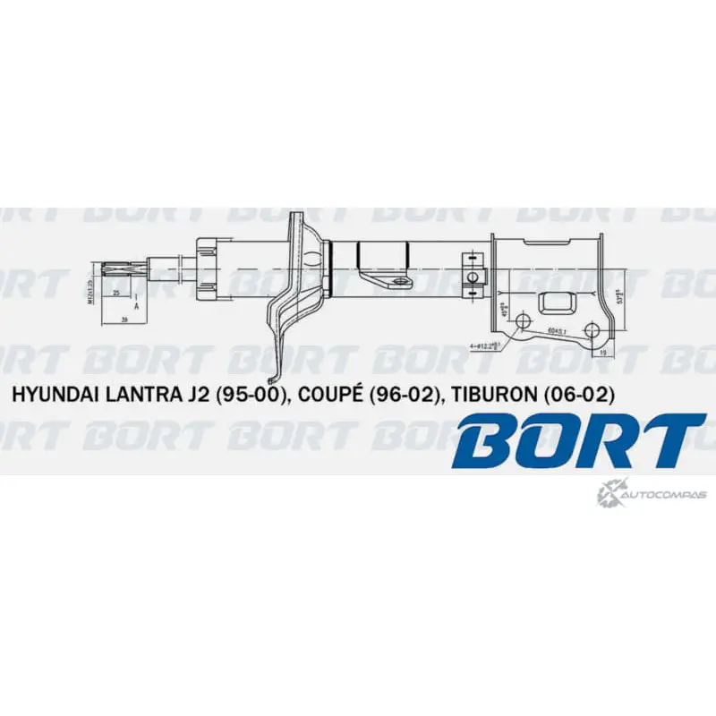 Стойка амортизационная газомасляная задняя правая BORT OD1K2 1422495298 R FB81 B333207 изображение 0
