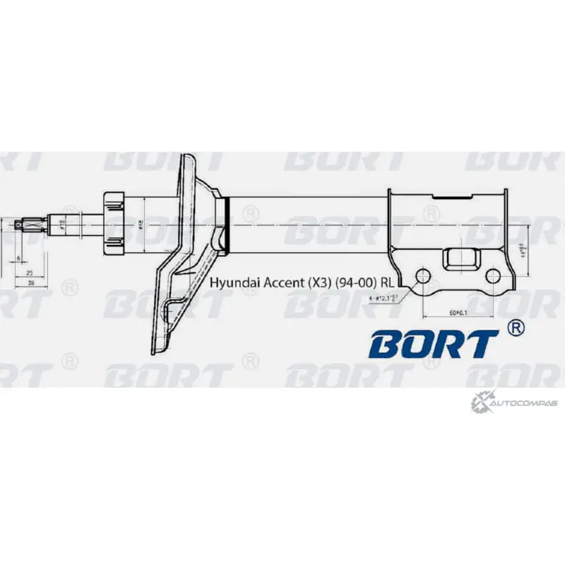 Стойка амортизационная газомасляная задняя левая BORT 8DBKJQS 1422495397 1X 68T9 G21848005L изображение 0