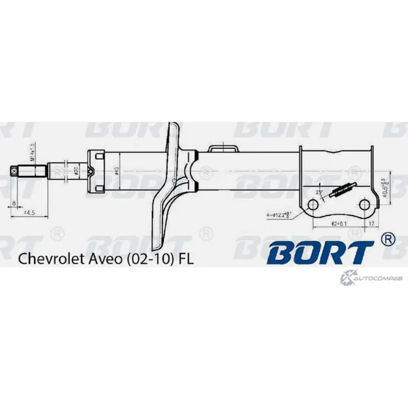 Стойка амортизационная газомасляная передняя левая BORT TS6EBB 1422495421 9RV DU G22045132L изображение 0