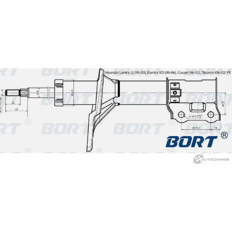 Стойка амортизационная газомасляная передняя правая BORT G22048019R YZ4MI0N 1422495460 EVSI Q изображение 0