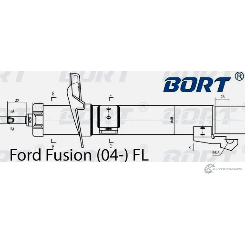 Стойка амортизационная газомасляная передняя левая BORT K Y3YFF A0FEMQX G22048042L 1422495473 - Изображение 1
