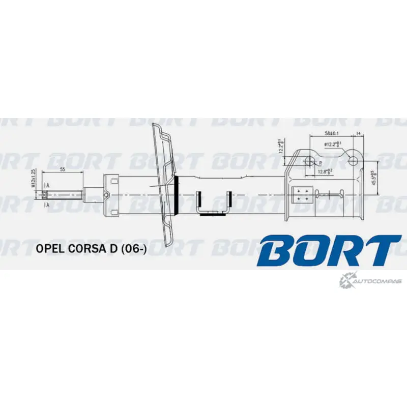 Стойка амортизационная газомасляная передняя левая BORT 1422495497 FDSOVT2 G22050055L VS9I P изображение 0