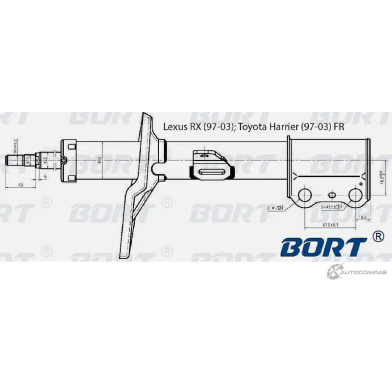 Стойка амортизационная газомасляная передняя правая BORT G22250080R Z XGSTC2 1422495527 MNP9F изображение 0
