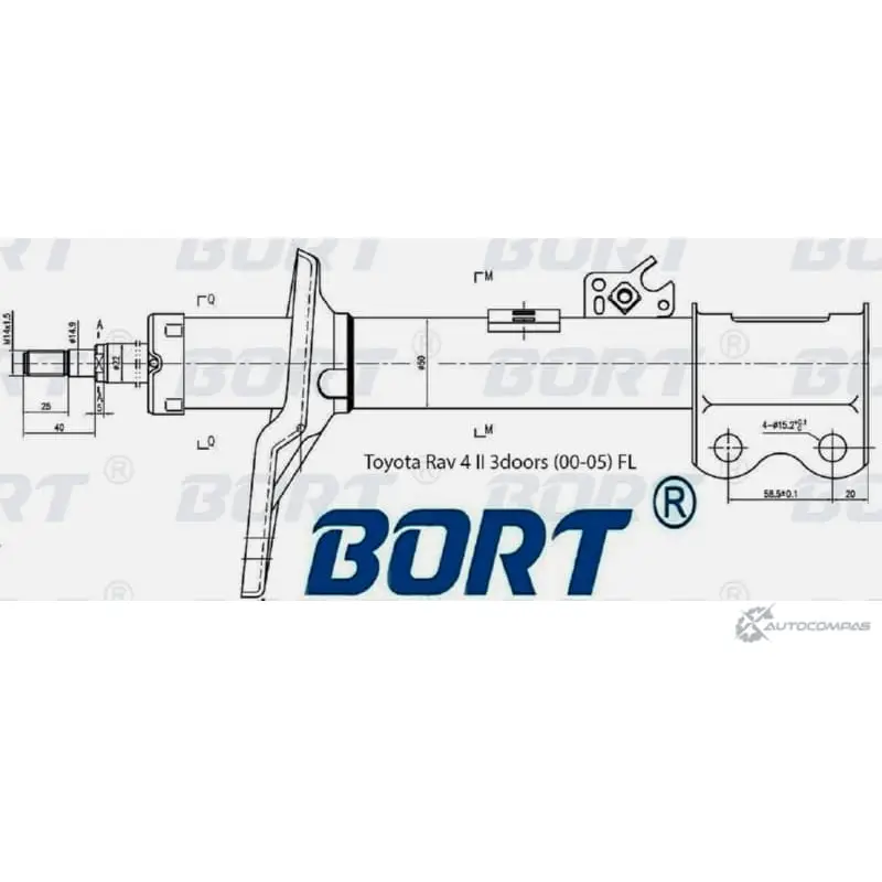 Стойка амортизационная газомасляная передняя левая BORT P9 LQFCZ G22250092L 1422495533 DAMSMI изображение 0