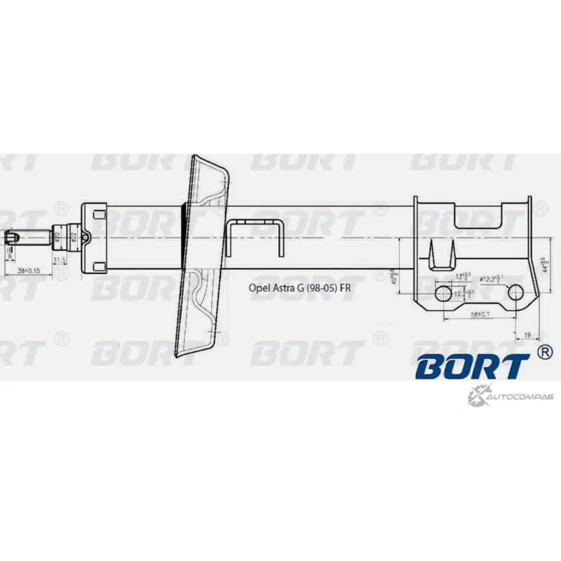 Стойка амортизационная газомасляная передняя правая BORT 1422495540 JWPZ7 4 MVY2U G22250104R
