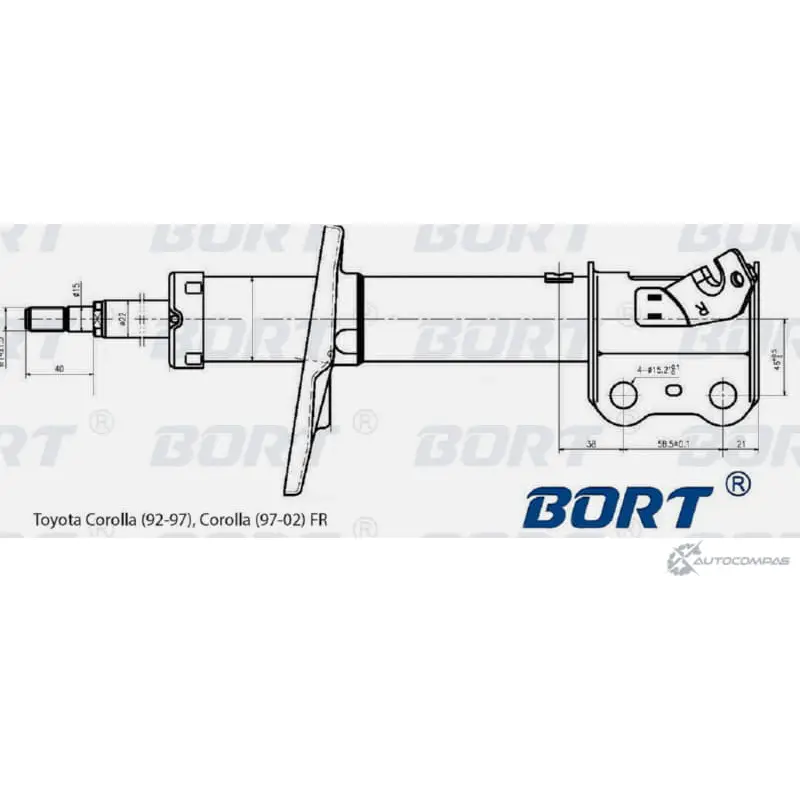 Стойка амортизационная газомасляная передняя правая BORT G22250144R W A0NE R0JQD 1422495564