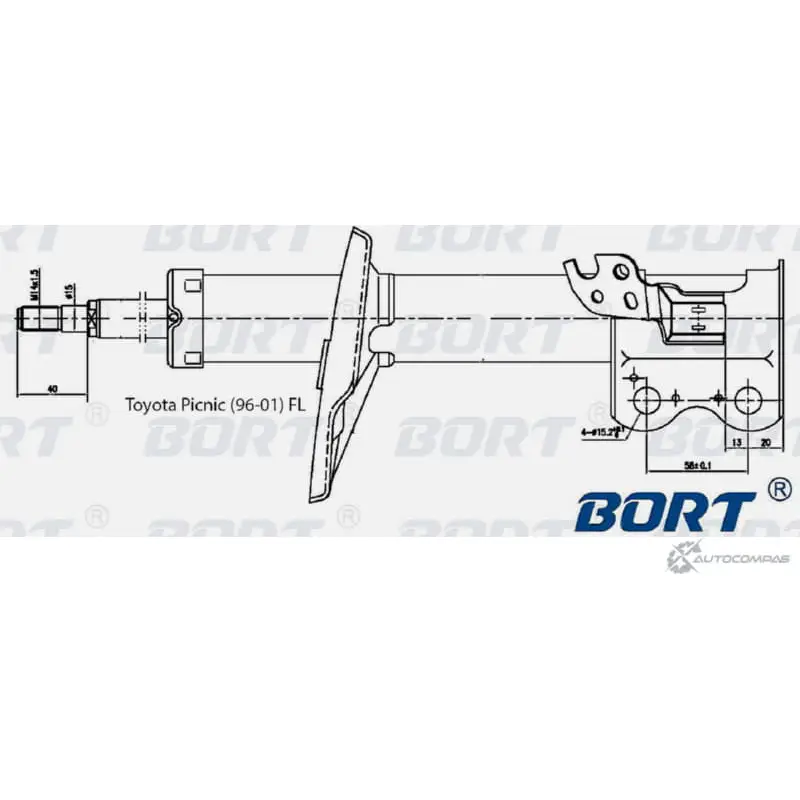 Стойка амортизационная газомасляная передняя левая BORT 1422495589 G22250198L ZE L04T U9ILL