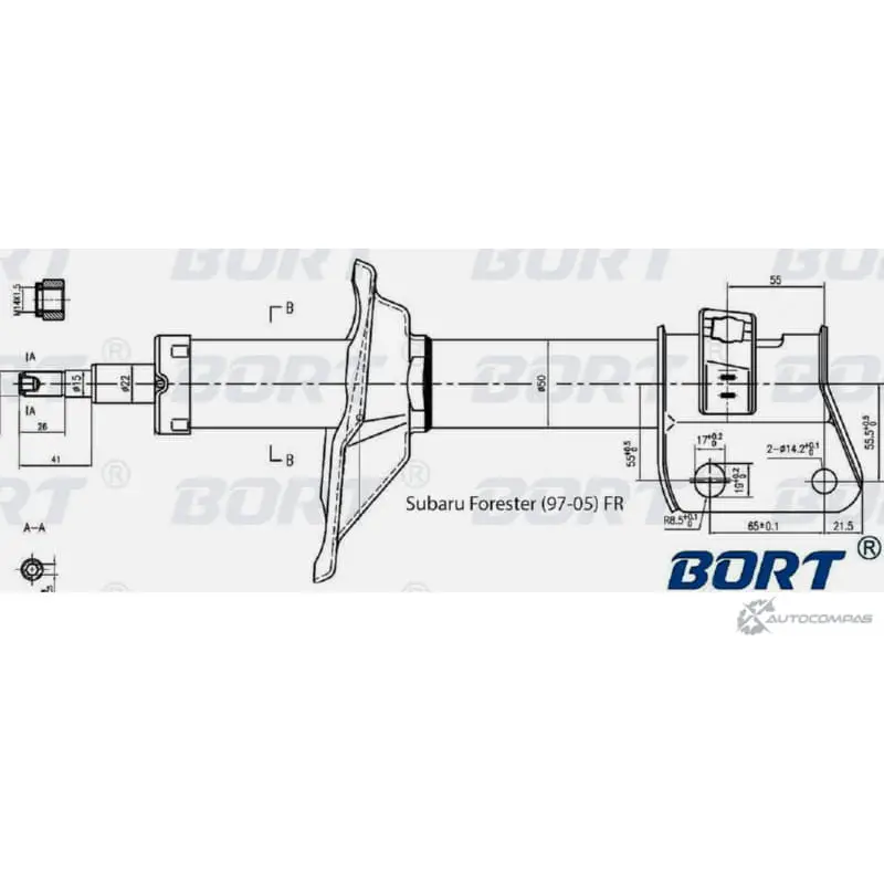 Стойка амортизационная газомасляная передняя правая BORT 88UNO 3B LGT 1422495595 G22250202R изображение 0