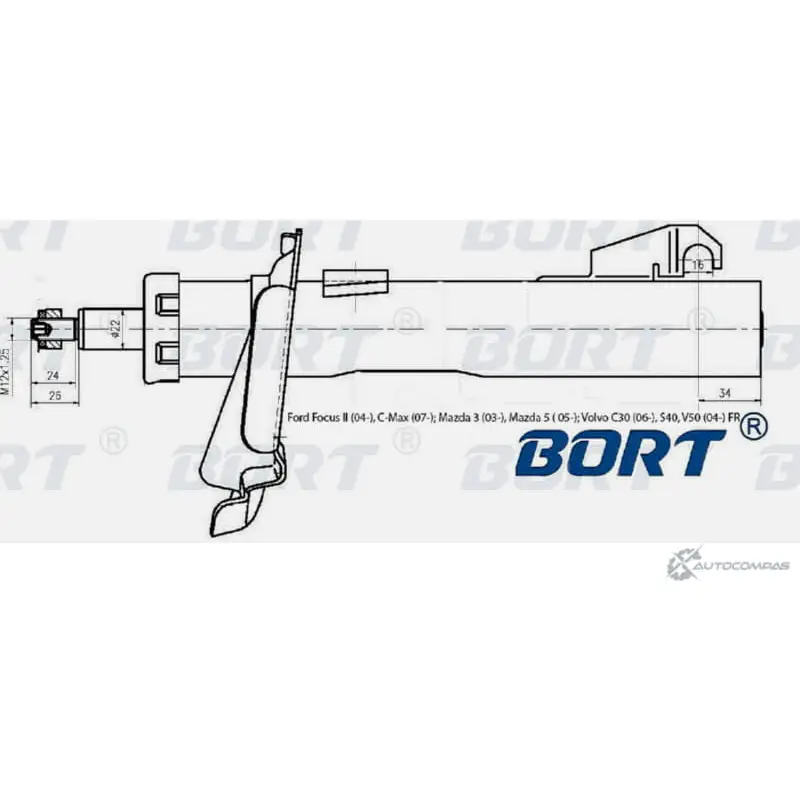 Стойка амортизационная газомасляная передняя правая BORT 309GT7L 1422495644 66P4 K7R G22252005R