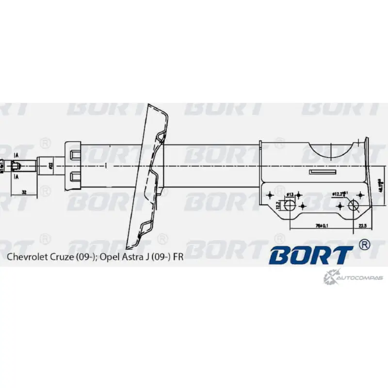 Стойка амортизационная газомасляная передняя правая BORT WV143HK CV94 OBJ 1422495650 G22252028R изображение 0