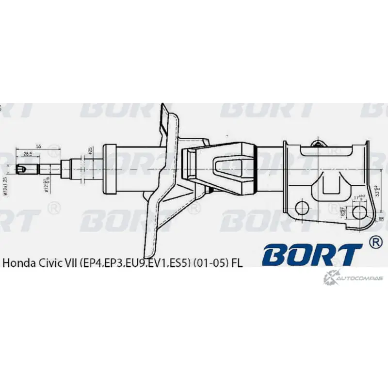 Стойка амортизационная газомасляная передняя левая BORT M RKZ2L G22554010L M7A3Q0 1422495680 изображение 0
