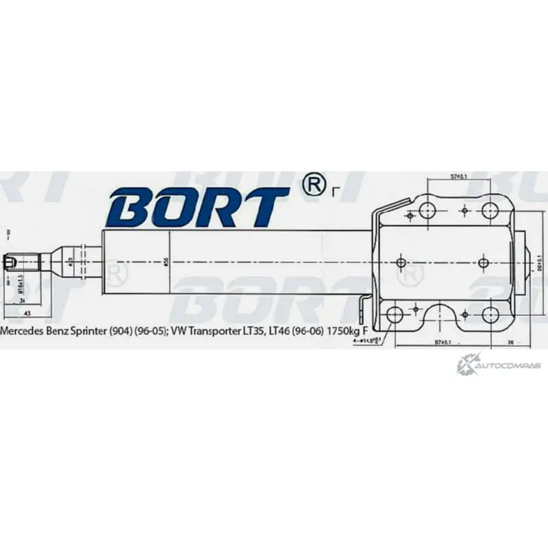 Стойка амортизационная газомасляная передняя BORT SZJ9HC G22858002 1422495695 T 6JR6R изображение 0