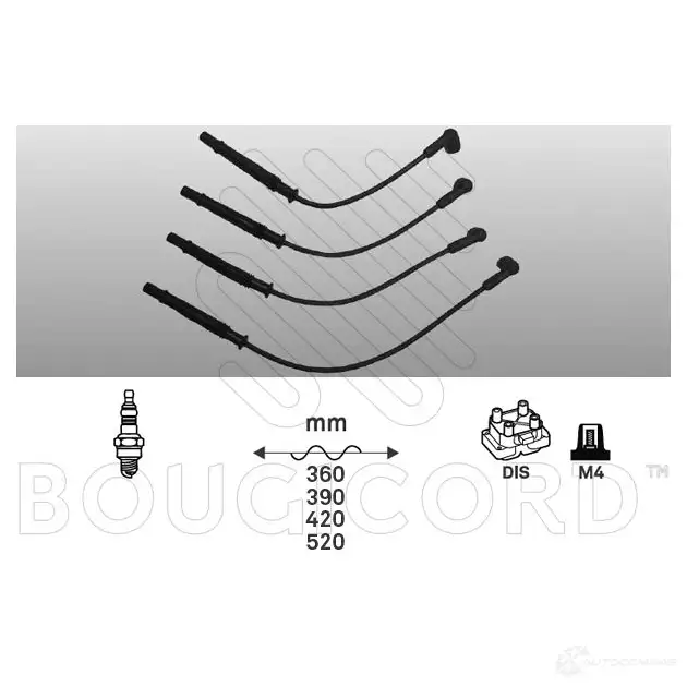 Высоковольтные провода зажигания, комплект BOUGICORD 1844135 3285190000000 PDOG ZX 1444 изображение 0