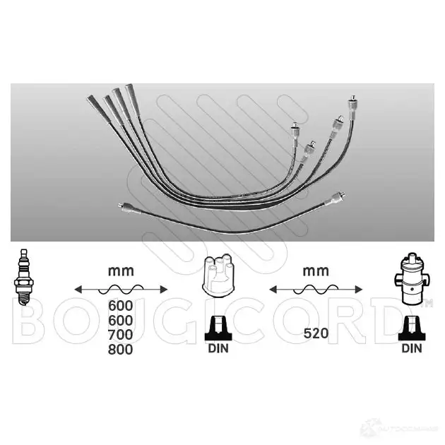 Высоковольтные провода зажигания, комплект BOUGICORD 1845192 S3 JKWBJ 3285195840083 4008 изображение 0