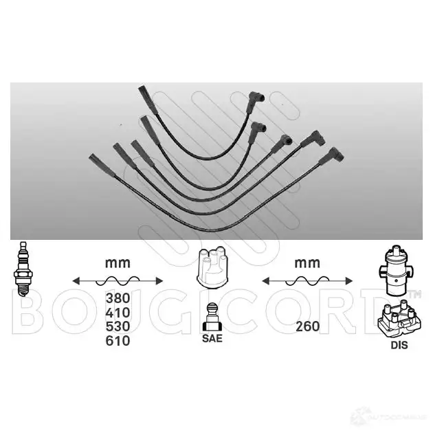 Высоковольтные провода зажигания, комплект BOUGICORD EQ PX42 3285190000000 7299 1845419 изображение 0