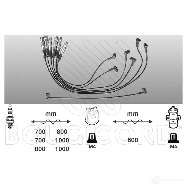 Высоковольтные провода зажигания, комплект BOUGICORD 3285190000000 7153 UR SLP 1845349 изображение 0