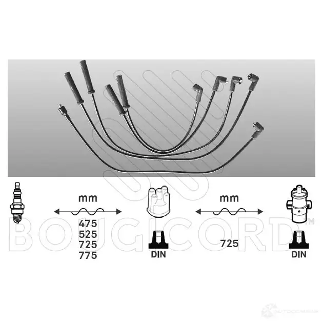 Высоковольтные провода зажигания, комплект BOUGICORD 3285195872213 7221 1845390 9NCK9 QZ изображение 0