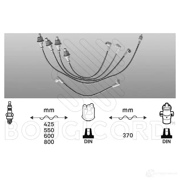 Высоковольтные провода зажигания, комплект BOUGICORD 1845165 3285195831920 3192 GUGC RK