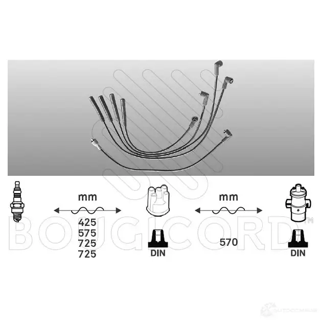 Высоковольтные провода зажигания, комплект BOUGICORD 4060 3285195840601 44TEL X5 1845208 изображение 0