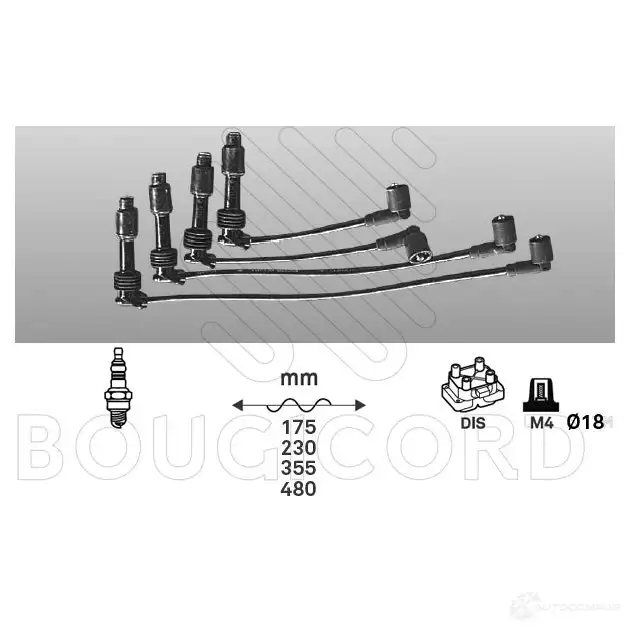 Высоковольтные провода зажигания, комплект BOUGICORD UX B1W 5101 3285190000000 1845294 изображение 0
