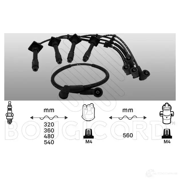 Высоковольтные провода зажигания, комплект BOUGICORD 7L UX5 1845304 6307 3285190000000 изображение 0