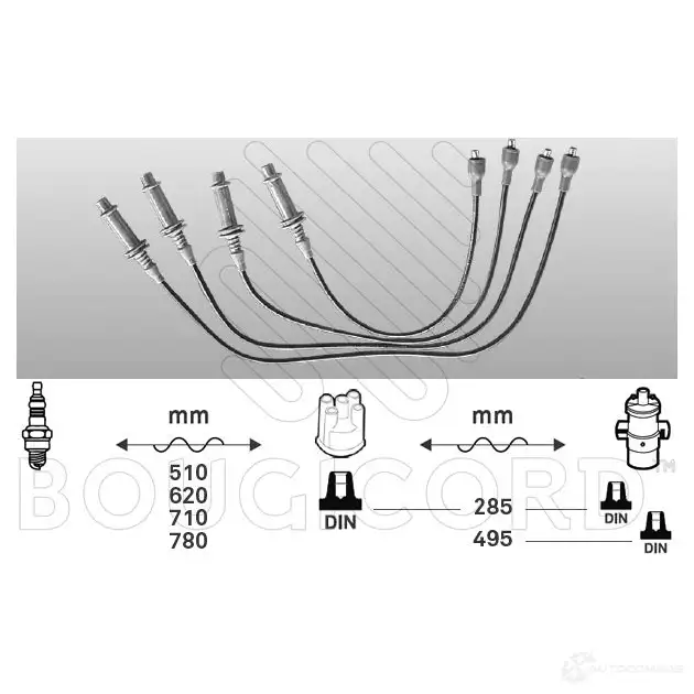 Высоковольтные провода зажигания, комплект BOUGICORD 1845185 TOCN6O 6 3545 3285195835454 изображение 0