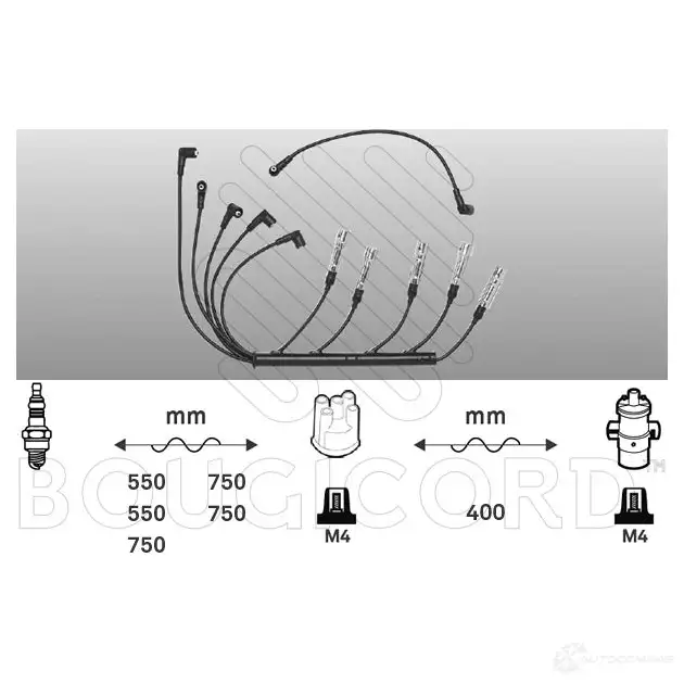 Высоковольтные провода зажигания, комплект BOUGICORD 1845264 Q3U JVTZ 3285190000000 4180 изображение 0
