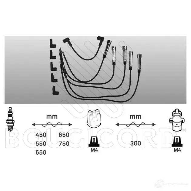 Высоковольтные провода зажигания, комплект BOUGICORD FF 8AYG 4103 3285190000000 1845216 изображение 0